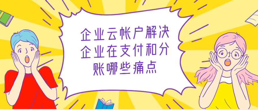 企业云帐户解决企业在支付和分账哪些痛点