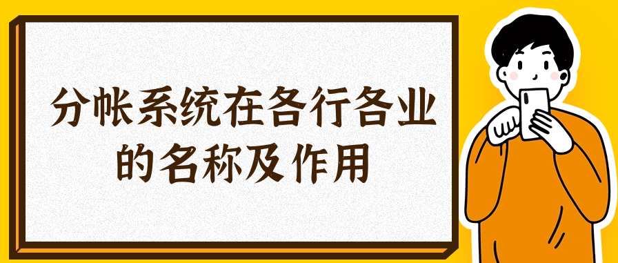 分帐系统在各行各业的名称及作用